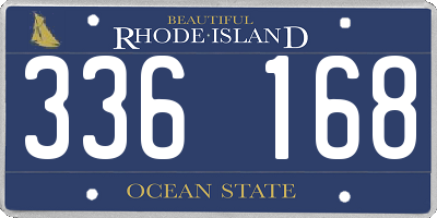 RI license plate 336168