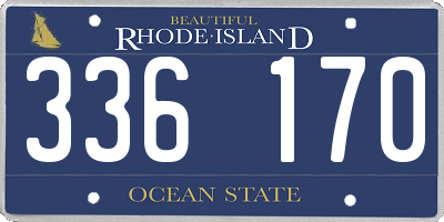 RI license plate 336170