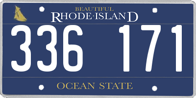 RI license plate 336171