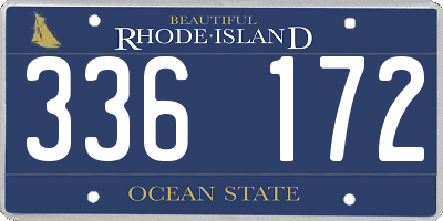 RI license plate 336172
