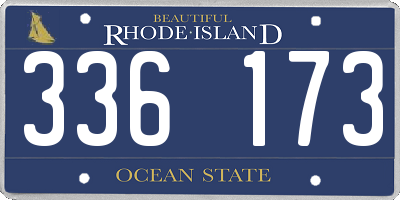 RI license plate 336173