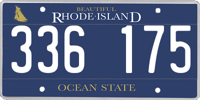 RI license plate 336175