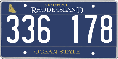 RI license plate 336178