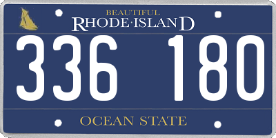 RI license plate 336180