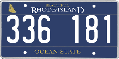 RI license plate 336181