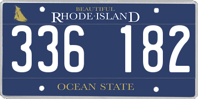 RI license plate 336182