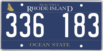 RI license plate 336183