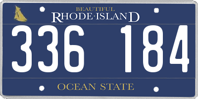 RI license plate 336184