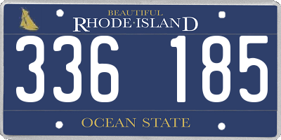 RI license plate 336185
