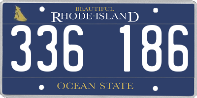 RI license plate 336186