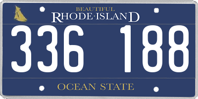 RI license plate 336188