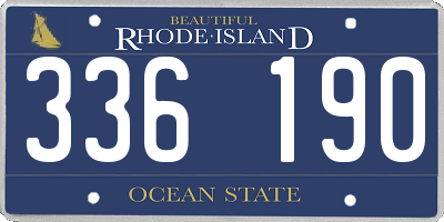 RI license plate 336190