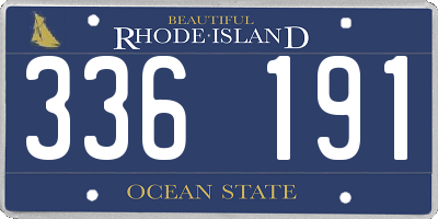 RI license plate 336191