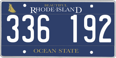 RI license plate 336192