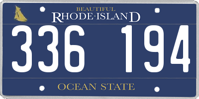 RI license plate 336194
