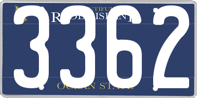 RI license plate 3362