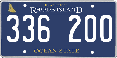 RI license plate 336200