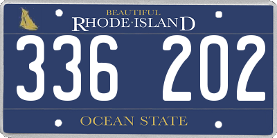 RI license plate 336202