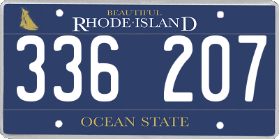 RI license plate 336207