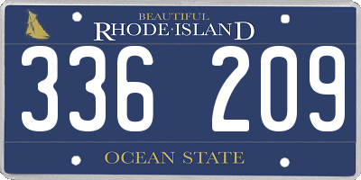 RI license plate 336209