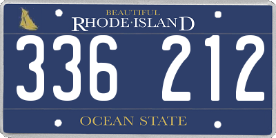 RI license plate 336212