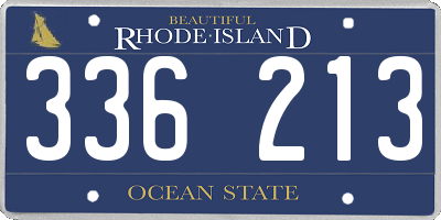 RI license plate 336213