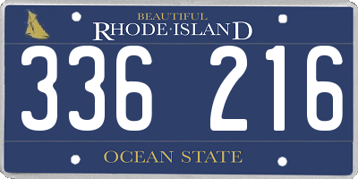 RI license plate 336216