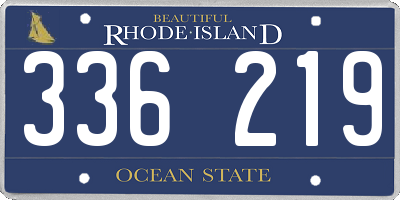 RI license plate 336219