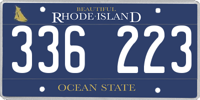 RI license plate 336223