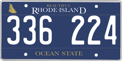 RI license plate 336224