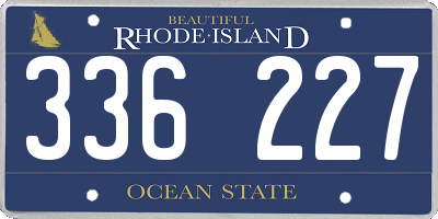 RI license plate 336227