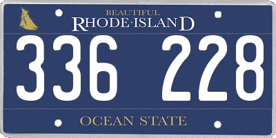 RI license plate 336228