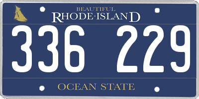 RI license plate 336229