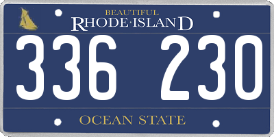 RI license plate 336230
