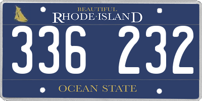 RI license plate 336232