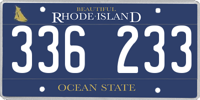 RI license plate 336233