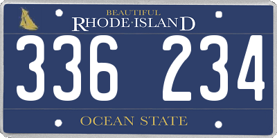RI license plate 336234