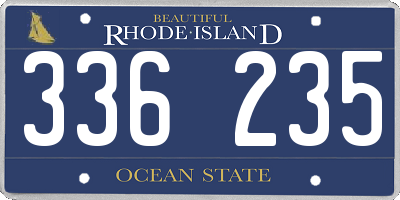 RI license plate 336235