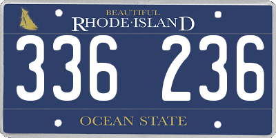 RI license plate 336236