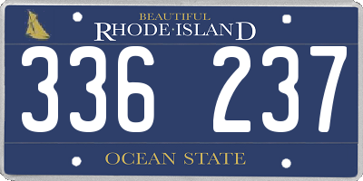 RI license plate 336237