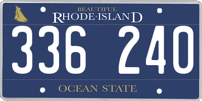 RI license plate 336240