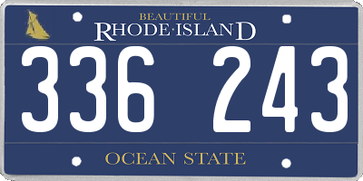RI license plate 336243