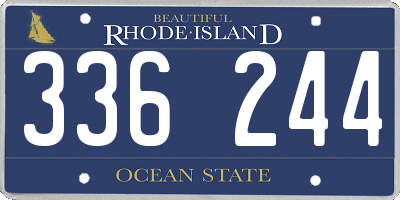 RI license plate 336244