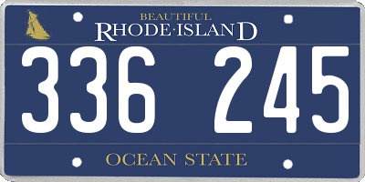 RI license plate 336245