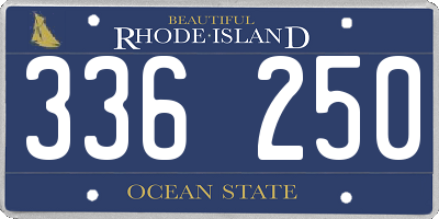 RI license plate 336250