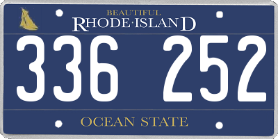 RI license plate 336252