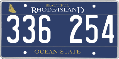 RI license plate 336254