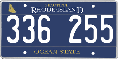 RI license plate 336255
