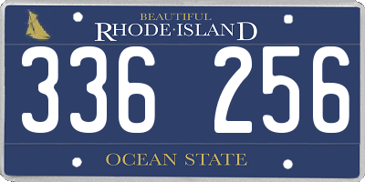 RI license plate 336256