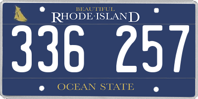 RI license plate 336257